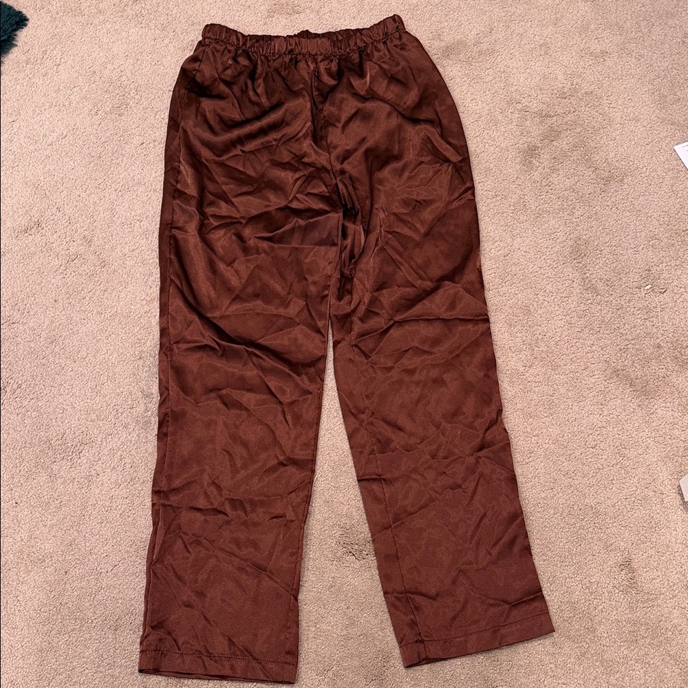 Women's satin Brown Pants